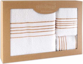 BAVLNENÉ UTERÁKY TIWANO SADA 1 KS 30X50 CM, 1 KS 50X90 CM, 1 KS 70X140 CM BIELA