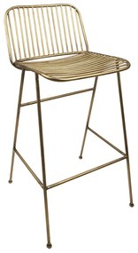 Bronzová antik kovová barová stolička Vineo - 46*45*91 cm