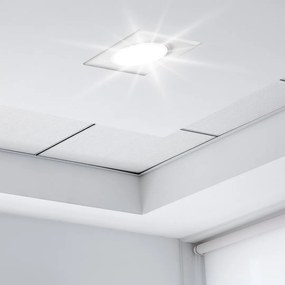 Podhľadové svietidlo Glass Square, 1x biele sklenené tienidlo, w