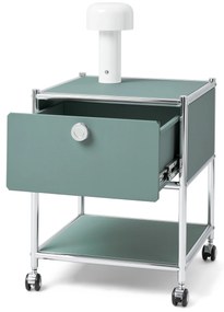 Kovový odkladací stolík »CN3« s 1 zásuvkou, šalviový