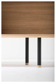 TV stolík z dubového dreva v čierno-prírodnej farbe 180x64 cm Fina – Gazzda