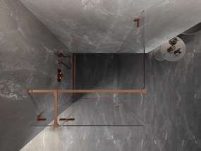 Mexen Lunar T, sklápací sprchový kút ľavý 120 x 120 cm, 8mm číre sklo, profil medená matná, 834T-120-120-65-00-L