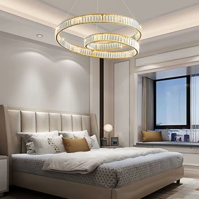 Toolight Toolight, LED závesné svietidlo 60cm, 72W, 3500lm, APP1767-CP, zlatá, OSW-04343