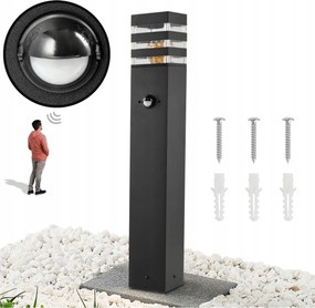 BERGE Záhradná lampa Malibu - ME0021 - E27 - 60 cm - čierna - pohybové čidlo