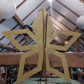 DECOLED Zlatá hviezda, 3D, 80 cm