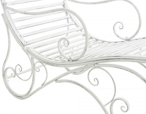 Kovová záhradné lehátko Amiens - Biela antik