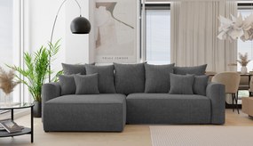 Rohová sedačka Baria (L) (tmavosivá). Akcia -20%. Vlastná spoľahlivá doprava až k Vám domov. 1133091