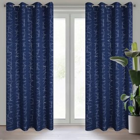 Elegantný záves s jemným vzorom - modrý Šírka: 140 cm | Dĺžka: 250 cm