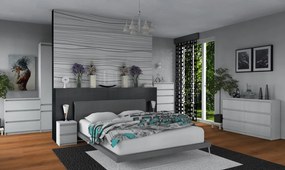 Biely nočný stolík 2 zásuvky Sapa