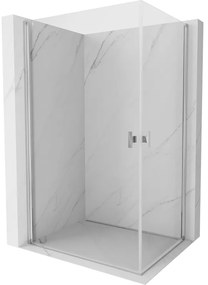 Mexen Mist-B Duo, 2-krídlový výklopný sprchový kút 95 x 85 cm, číre sklo, chrómový profil, 8A2-095-085-01-00