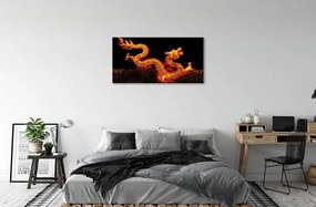 Obraz canvas Gold dragon 125x50 cm