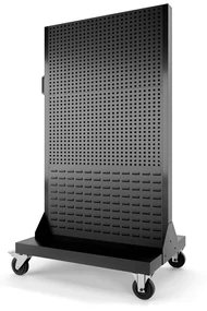 Stena na náradie, panel na náradie MARIUSZ, 965 x 1555 x 610 mm, All Black: čierny