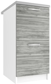 Kuchynská skrinka Belini spodná so zásuvkami 40 cm šedý antracit Glamour Wood s pracovnou doskou  TOR SD2-40/0/WT/GW/0/E