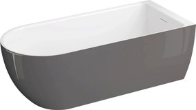 Polimat Akrylátová voľne stojaca vaňa k stene Murena 170x75 POLIMAT-Rozmery: 170x75, POLIMAT-Farba vane: Biela / grafit lesk