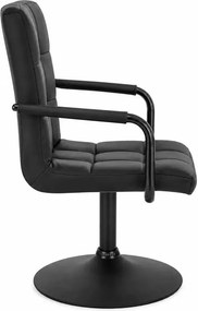 LuxuryForm DESIGN Otočná stolička VERONA BLACK na čiernom tanieri - čierna