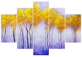 Obraz žltých stromov (150x105 cm)