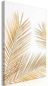 Artgeist Obraz - Golden Palm Leaves (1 Part) Vertical Veľkosť: 20x30, Verzia: Premium Print