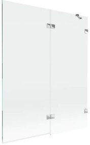 Mexen Lunar, 2-krídlová vaňová zástena pravá 140 x 150 cm, číre sklo, chrómová, 897-140-100-01-00-P