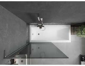 Mexen Next L, 1-krídlová vaňová zástena 90, x 150 cm, 6mm šedé sklo, chrómový profil, 895-050-000-03-40-01