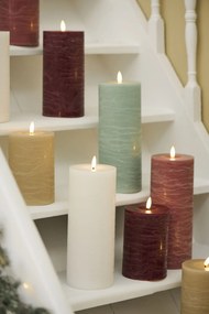 Ib Laursen LED sviečka Pillar Dark Red 15 cm