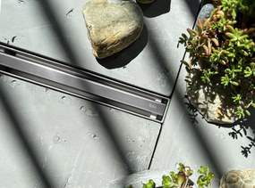 Rea Neox Slim Pro, odtokový sprchový žľab 50 cm, brúsená oceľ, REA-G5800