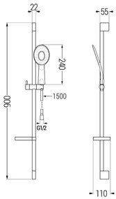 Mexen sprchový set DS73, chróm/biela, 785734583-02