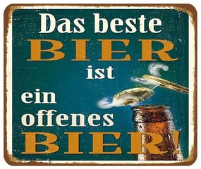 Ceduľa Das beste Bier ist ein offenes Bier