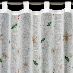 EUROFIRANY KRÁTKA VIANOČNÁ ZÁCLONA NA PÚTKACH XMAS1 60X150 CM VZOROVANÁ