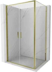 Mexen Exo, výklopný sprchový kút 70 x 100 cm, číre sklo, zlatá, 814-070-100-50-00