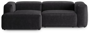 Tmavosivá menčestrová rohová pohovka (ľavý roh/s leňoškou) Bergano – Cosmopolitan Design
