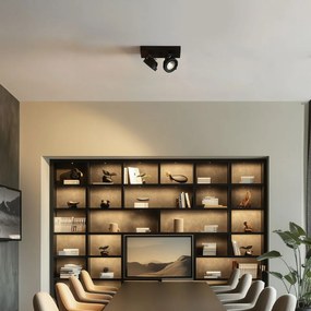 Moderné prisadené bodové svietidlo čierne vrátane stmievateľnej LED 2-svetlá - Apollo