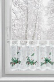 EUROFIRANY KRÁTKA VIANOČNÁ ZÁCLONA NA PÚTKACH XMAS1 30X150 CM VZOROVANÁ