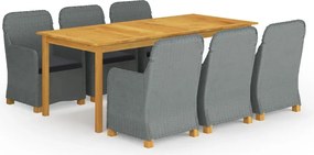 vidaXL 9-dielna záhradná jedálenská súprava bledosivá