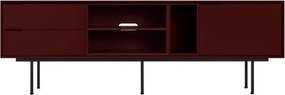 Vínovočervený TV stolík 189x61x42 cm Mod – noo.ma