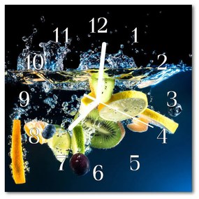 Nástenné sklenené hodiny Ovocie 30x30 cm