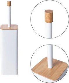 Erga Fonti, WC kefa voľne stojaca, biela/bambusova, ERG-YKA-P.FONTI-WHT