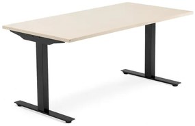 Kancelársky pracovný stôl MODULUS, T-rám, 1600x800 mm, breza/čierna