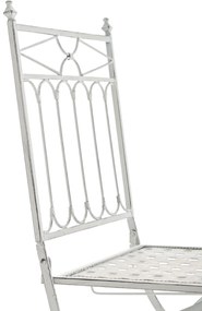 Kovová skladacia stolička Asina (SET 2 ks) - Biela antik