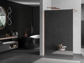Mexen Kioto, sprchová zástena Walk-In 70 x 200 cm, 8mm sklo vzor zrkadlo, medený matný profil, 800-070-101-65-50