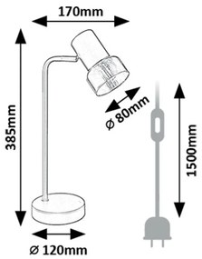 Rabalux 74278 stolná lampa Hatice, 1x E14, 15W, IP20