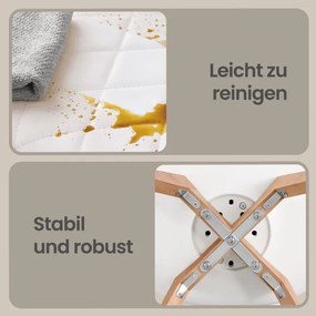 Set dvoch jedálenských stoličiek KDCB35988WD01 biele / hnedé nohy (2 ks)