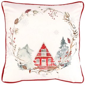 Vankúš Vianočný motív zamatová, 45 x 45 cm