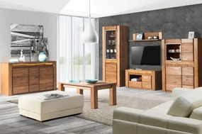 Vitrína Velvet II 11 75 cm z masivu pravá s LED osvětlením dub Rustikal