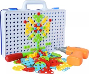 LEAN Toys Kreatívne mozaikové puzzle 4v1 Skrutkovač 237 dielikov