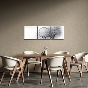 Obraz - Zimná alej (s hodinami) (90x30 cm)