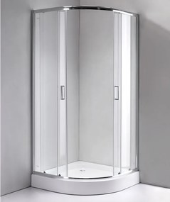 BPS-koupelny Štvrťkruhový sprchový kút HYD-RK94C 100x100 cm chróm/transparent + vanička HYD-RSV-SXL01A biela
