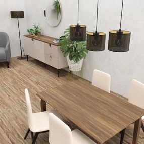 Luster na lanku LOFT SHADE 3xE27/60W/230V čierna/zlatá