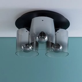 Brilliant - Stropné svietidlo BETH 3xE27/60W/230V priemer 37 cm čierna/dymová
