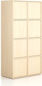 Kancelárska skriňa FRAME, 8x dvere, 872 x 450 x 1735 mm, PUSH-lock, breza
