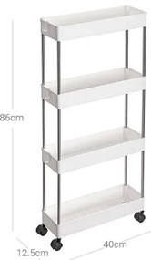 Pojazdný úložný vozík MARGE biely